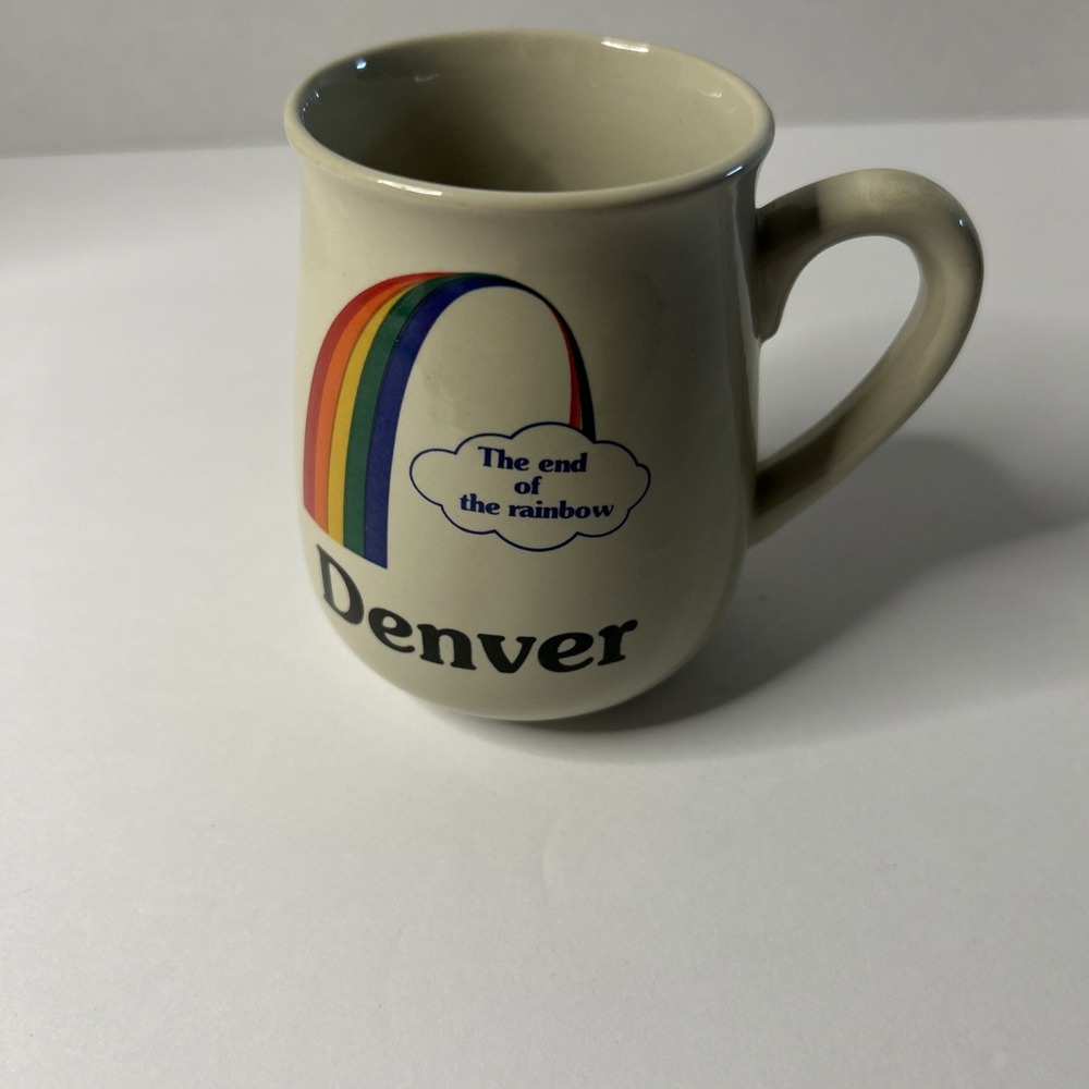 Denver Vintage Coffee Mug Rainbow Bulb‎ Shape Very Clean Great Condition Unique